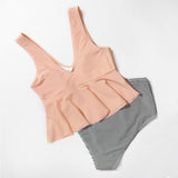 Pink Peplum And Striped