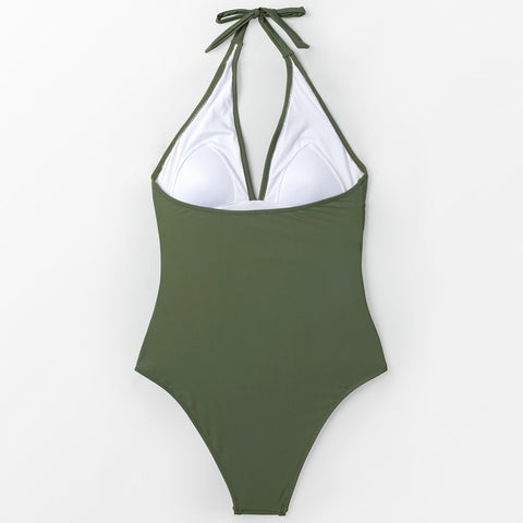 Sexy Army Green Ruched
